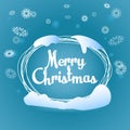 Merry Christmas oval greeting blue card Royalty Free Stock Photo