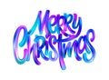 Merry Christmas paint brush gradient lettering