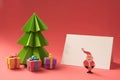 Merry christmas paper cut handmade card template Royalty Free Stock Photo