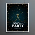 Merry christmas party flyer design with creative xmas tree