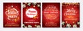 Merry christmas party glass ball and gift box for flyer brochure Royalty Free Stock Photo