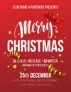 Merry Christmas Party Poster. Vector illustration Royalty Free Stock Photo