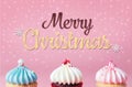 Merry Christmas with Pastel cupcake party Royalty Free Stock Photo