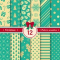 Merry Christmas pattern seamless collection. X-mas background. Royalty Free Stock Photo