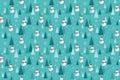 Christmas pattern seamless. Snowman and tree wallpaper