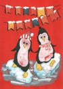 Merry christmas penguins