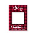 Merry Christmas photo booth frame on white background. Winter holidays party photobooth props. Vector template Royalty Free Stock Photo