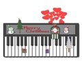 Merry Christmas, Piano, Santa Claus, Snowman, Christmas tree and gift