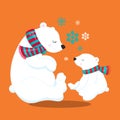 Merry christmas polar bear close baby 09 Royalty Free Stock Photo