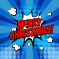 Merry Christmas pop art comic book text