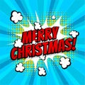 Merry Christmas pop art comic book text