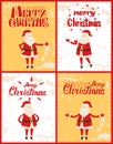 Merry Christmas Posters Set Santa Claus Adventures