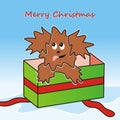 Christmas gift, puppy, vector illustration Royalty Free Stock Photo
