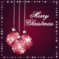 Merry christmas. Purple and pink vector greeting card.. Royalty Free Stock Photo