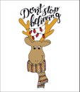 Merry Christmas quote lettering Dont stop believing with dear