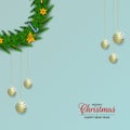 Merry christmas realistic wreath decoration