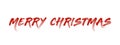 Merry Christmas red Calligraphic Lettering text for design greeting cards. merry christmas Holiday Greeting Gift Poster. Royalty Free Stock Photo