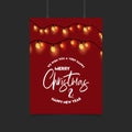 Merry Christmas Red Decoration Ligh Poster Template