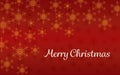 Merry Christmas red elegant background with shining golden snowflakes Royalty Free Stock Photo