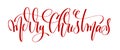 merry christmas - red hand lettering inscription to winter holid