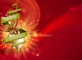 Merry Christmas red ribbon background Royalty Free Stock Photo