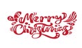 Merry Christmas red vintage calligraphy lettering vector text. For art template design list page, mockup brochure style, banner id Royalty Free Stock Photo