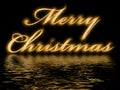 Merry Christmas - with reflection in rippled water Royalty Free Stock Photo
