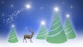 Merry Christmas reindeer, trees