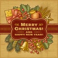 Merry Christmas Retro Card Royalty Free Stock Photo