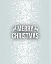 Merry Christmas Retro Design Typography Lettering Greeting Card with Falling Snowflakes and Xmas Tree Background. Royalty Free Stock Photo