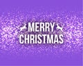 Merry Christmas Retro Design Typography Lettering Greeting Card with Falling Snowflakes and Xmas Tree Background. Royalty Free Stock Photo