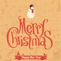 Merry Christmas retro greeting card