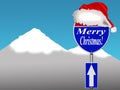 Merry Christmas road sign Royalty Free Stock Photo