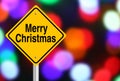 Merry Christmas Road Sign Royalty Free Stock Photo