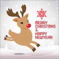 Merry christmas and running Rudolph