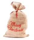 Merry Christmas sack full of gifts Royalty Free Stock Photo