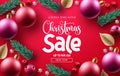 Merry christmas sale vector banner design. Christmas limited time offer text with xmas holiday Royalty Free Stock Photo