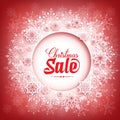 Merry Christmas Sale in Winter Snow Flakes Royalty Free Stock Photo