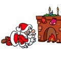 Merry Christmas Santa Claus gifts fireplace