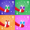 Merry Christmas Santa Claus Hands Hold Gift Box