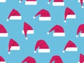 Merry Christmas. Santa Claus hat seamless pattern. Xmas cap. Great for brochures, promotional material, wrapping paper Royalty Free Stock Photo