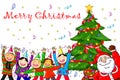 Merry Christmas Santa Claus People Christmas Tree Celebration