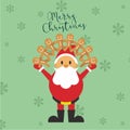 Merry Christmas Santa Gingerbread Trick Vector Illustration