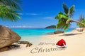 Merry Christmas wishes from the tropical beach Royalty Free Stock Photo