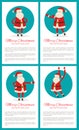 Merry Christmas Santa Set Vector Illustration Royalty Free Stock Photo