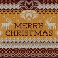 Merry Christmas: Scandinavian style seamless knitted pattern Royalty Free Stock Photo