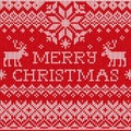 Merry Christmas: Scandinavian style seamless knitted pattern wit