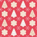 Merry christmas seamless pattern background,gingerbread pattern,happy holiday illustration