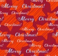 Merry Christmas, seamless pattern, vector, red, English. Royalty Free Stock Photo