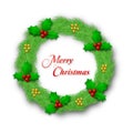 Christmas Wreath on White Background Royalty Free Stock Photo